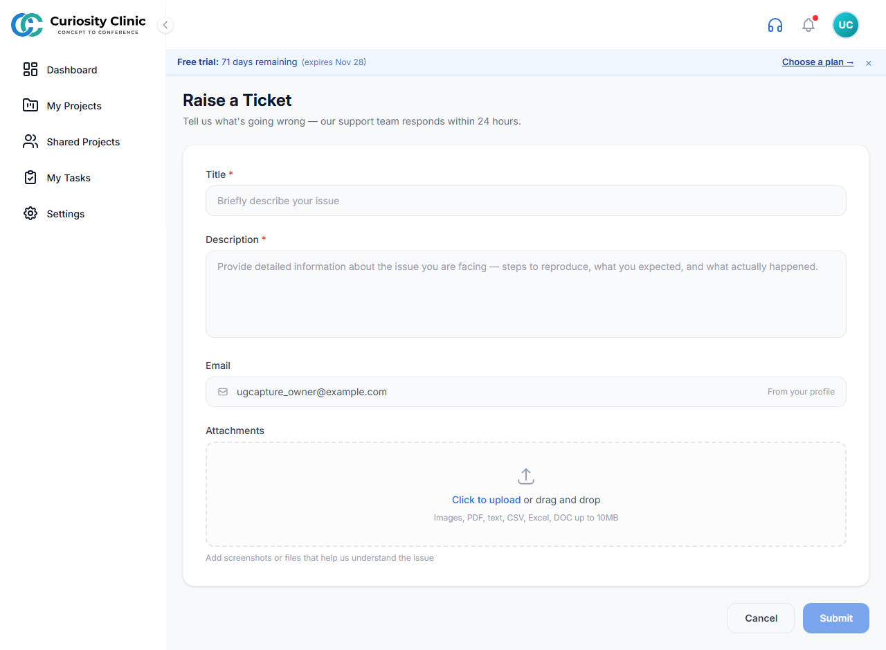 Raise Ticket